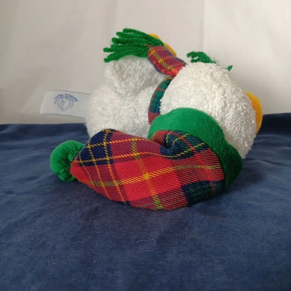 Aurora People Pals Plush Baby Duck Terry Cloth Plaid Scarf Hat Holiday Plush 92